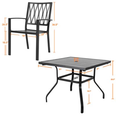Image showing 5 th Nuu Garden 5 pc. Outdoor Metal Dining Set, Includes Stackable Chairs