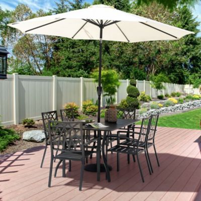 Image showing  7 pc. Metal Stackable Outdoor Patio Dining Set