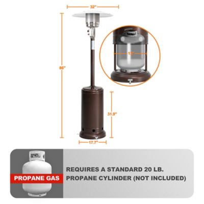 Image showing  Propane Gas Patio Heater with Cover, 15 sq. m, 46,000 BTU