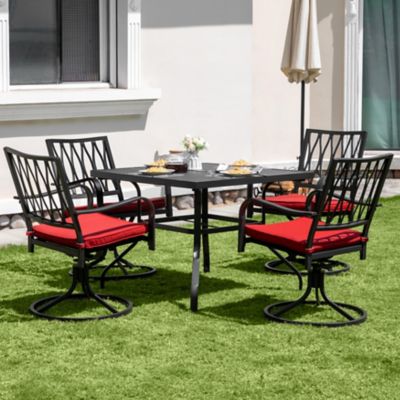 Image showing  5 pc. Metal Outdoor Dining Set, Includes Cushions