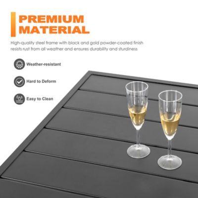 Image showing 9 th Nuu Garden 7 pc. Metal Square Outdoor Dining Set, Includes Swivel Chairs and Cushions