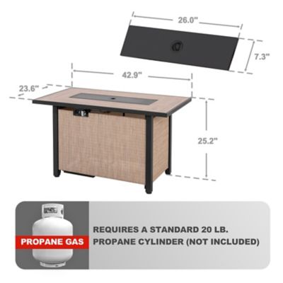 Image showing 5 th Nuu Garden 43 in. Propane Gas Fire Pit Table, 50,000 BTU