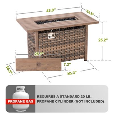 Image showing 5 th Nuu Garden 43 in. 50,000 BTU Propane Gas Fire Pit Table
