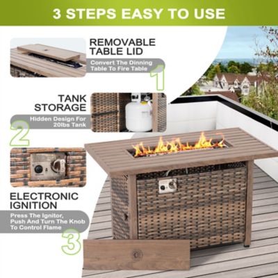 Image showing 8 th Nuu Garden 43 in. 50,000 BTU Propane Gas Fire Pit Table