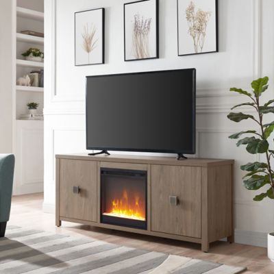 Hudson&Canal Juniper Rectangular TV Stand Fireplace for TVs Up to 65 in.