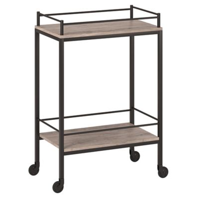 Image showing  2-Tier Barnes Rectangular Wheeled Bar Cart