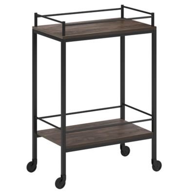 Image showing  2-Tier Barnes Rectangular Wheeled Bar Cart