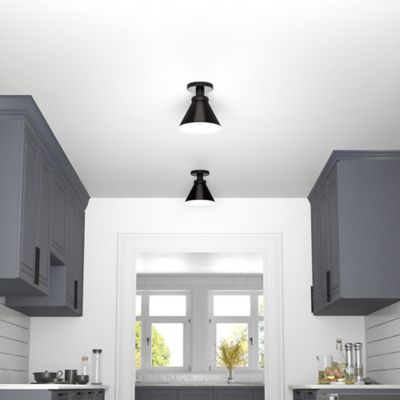 Image showing  1-Light Zeno Semi Flush-Mount Ceiling Light