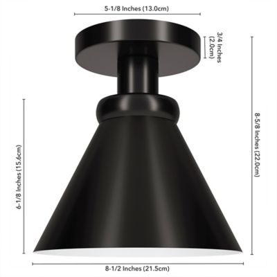Image showing  1-Light Zeno Semi Flush-Mount Ceiling Light