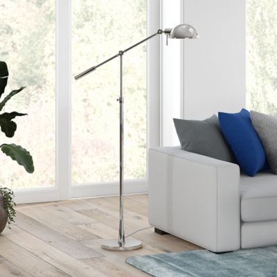 Hudson&Canal Dexter Tilting Brushed Bronze Floor Lamp, 8 ft. Cord