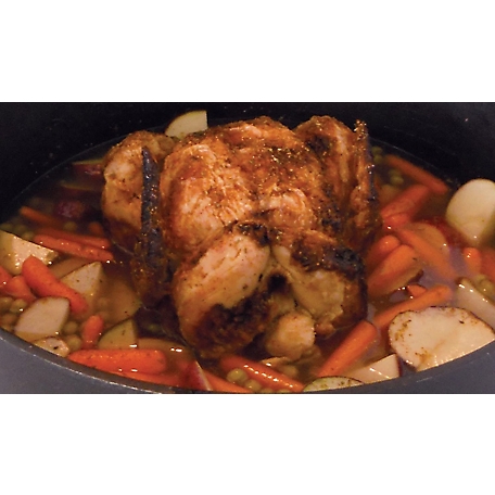 Pre-seasoned 8 qt. Round Cast Iron Dutch Oven in Black with Lid