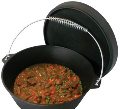 Image showing  8 qt. Round Cast-Iron Preseasoned Dutch Oven with Lid, Black