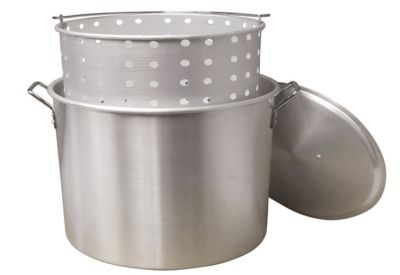 King Kooker 120 qt. Aluminum Stock Pot with Lid, Silver Finish