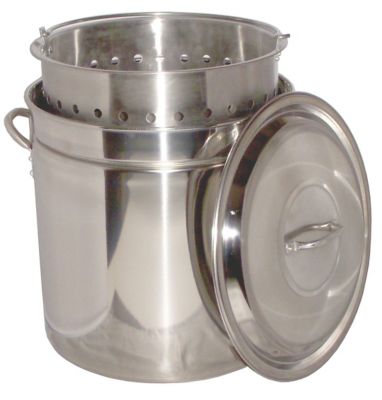 Image showing 6 th King Kooker Stainless Steel Stock Pot with Lid, 62 qt.