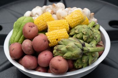 Image showing  Aluminum Stock Pot with Lid, 102 qt., Stainless Steel Finish