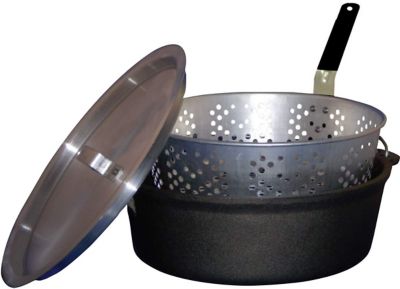 King Kooker 6 qt. Cast-Iron Pot with Aluminum Lid and Basket