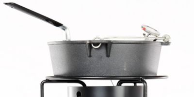 Image showing 5 th King Kooker Cast Iron Pot with Aluminum Lid and Basket, 6 qt.