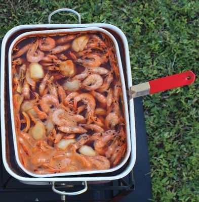 Image showing  15 qt. Aluminum Rectangular Fry Pan with 2 Helper Handles and Punched Aluminum Basket
