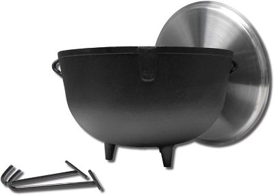 King Kooker 10 gal. Cast Iron Jambalaya Pot with Feet and Aluminum Lid
