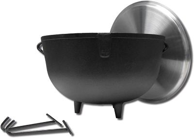 King Kooker 10 gal. Cast-Iron Jambalaya Pot with Feet and Aluminum Lid