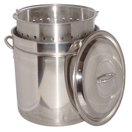 King Kooker 24 qt. Stainless Steel Stock Pot with Basket and Steam Rim at  Tractor Supply Co.