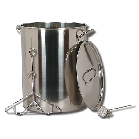 King Kooker 40 Qt Aluminum Pot with Lid & Steamer Plate 40N