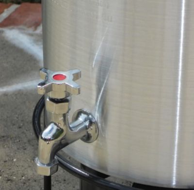 Image showing  30 qt. Aluminum Turkey Pot with Spigot Lid Lifting Rack and Hook