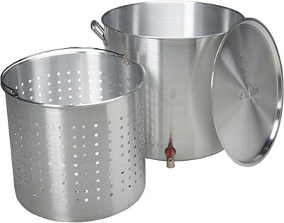 King Kooker Aluminum Boiling Pot with Drain Valve, 100 qt.