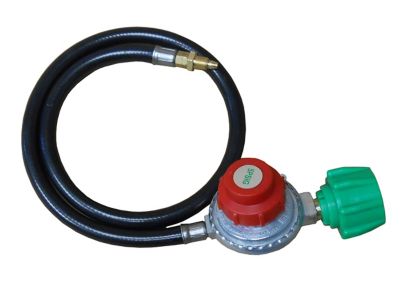 King Kooker High Pressure Adjustable Regulator with Type 1 Connection, Listed LP Hose, Male Pipe Thread and Orifice