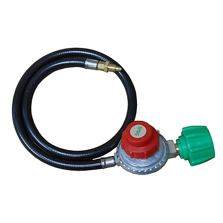 King Kooker High Pressure Adjustable Regulator with Type 1 Connection, Listed LP Hose, Male Pipe Thread and Orifice