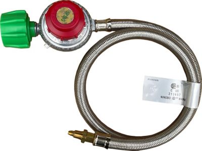 Image showing  High Pressure Adjustable Regulator with Type 1 Connection, Stainless Steel Braided Hose, 1/8 in. Male Pipe Thread