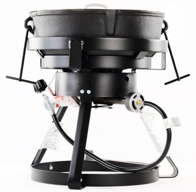 King Kooker 60,000 BTU 19 in. Outdoor Grill and Smoker with 5 gal. Cast-Iron Jambalaya Pot and Aluminum Lid