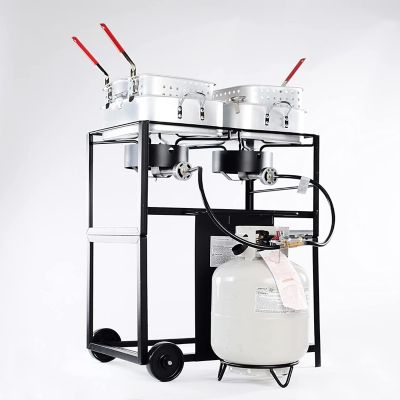 Image showing  54,000 BTU Dual Outdoor Propane Frying Cart