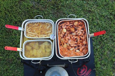 Image showing  54,000 BTU Dual Outdoor Propane Frying Cart