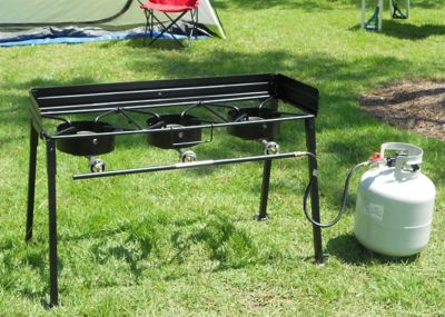 Image showing  54,000 BTU Heavy-Duty Portable Propane Gas Triple Burner Outdoor Cooker