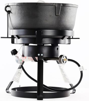 King Kooker 60,000 BTU Portable Propane Gas Outdoor Cooker with 10 gal. Cast-Iron Jambalaya Pot