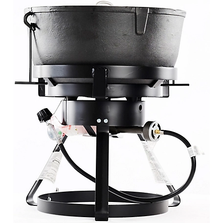 King Kooker 60,000 BTU Portable Propane Gas Outdoor Cooker with 10 gal. Cast-Iron Jambalaya Pot