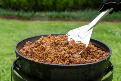 Image showing  Portable Propane Gas Outdoor Cooker with 10 gal. Cast Iron Jambalaya Pot, 60,000 BTU