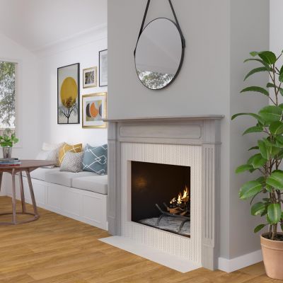 Image showing  48 in. Transitional Styled Wooden Mantel Surround, Unfinished