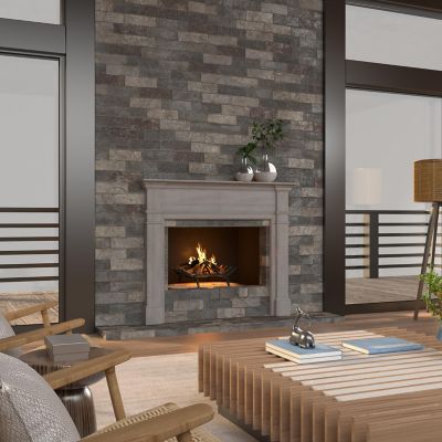 Image showing  Timeless Mantel Surround, 48 in., Hand-Chosen Grade A Wood and Wood Veneers, Unfinished