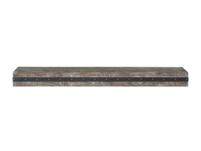 Pearl Mantels 48 in. Industrial Vintage Rustic Distressed Pine Fireplace Shelf Mantel with Bradded Metal Band