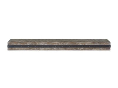 Pearl Mantels Industrial Vintage Rustic Distressed Pine Fireplace Shelf Mantel, Bradded Metal Band, 48 in.