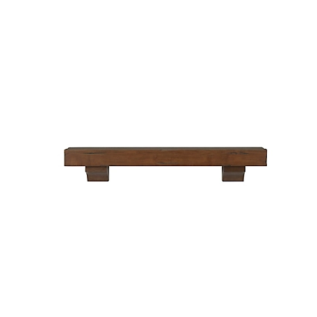 Pearl Mantels Hand-Distressed Hand-Finished Premium Pine Wood Fireplace Shelf Mantel, Pine Brown, 60 in.