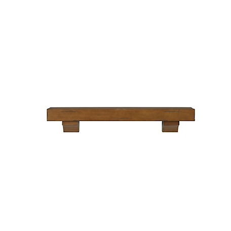 Pearl Mantels Hand-Distressed Hand-Finished Premium Pine Wood Fireplace Shelf Mantel, Brown, 72 in.
