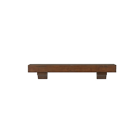 Pearl Mantels Hand-Distressed Hand-Finished Premium Pine Wood Fireplace Shelf Mantel, Cherry Brown, 72 in.