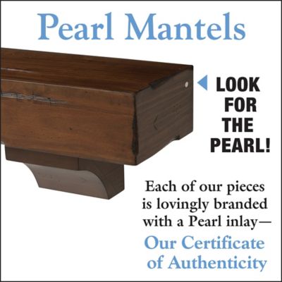 Image showing  72 in. Hand-Distressed Hand-Finished Premium Pine Wood Fireplace Shelf Mantel, Cherry Brown