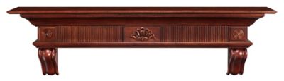 Pearl Mantels Traditional Premium Wood Fireplace Shelf Mantel, Brown, 9 in. x 72 in., Hang with or without Corbels