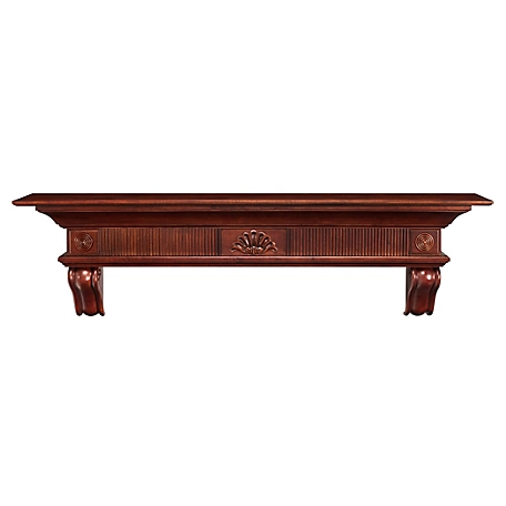 Pearl Mantels Traditional Premium Wood Fireplace Shelf Mantel, Brown, 9 in. x 72 in., Hang with or without Corbels