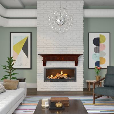 Image showing  72 in. x 9 in. Traditional Premium Wood Fireplace Shelf Mantel, Unfinished