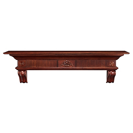 Pearl Mantels Traditional Premium Wood Fireplace Shelf Mantel, Brown, 9 in. x 60 in., Hang with or without Corbels